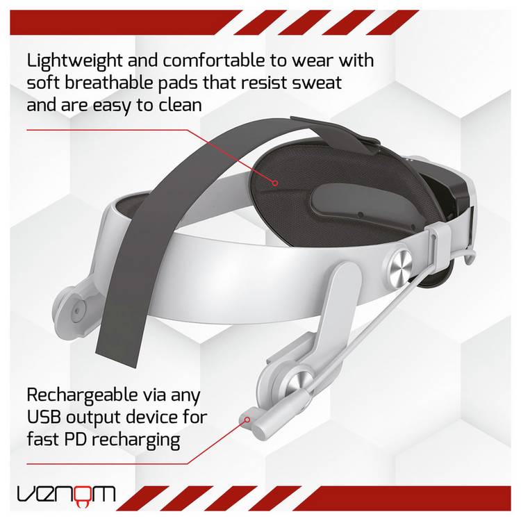 Venom head strap with battery for Meta Quest headsets - British product