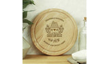 Personalised round wooden chopping board 25cm - British product