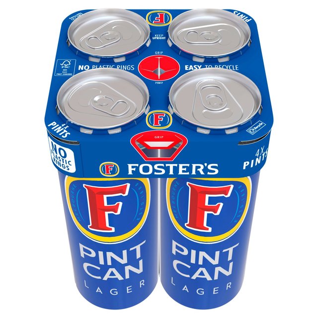 Foster's Lager Beer Cans   4 x 568ml GOODS M&S   