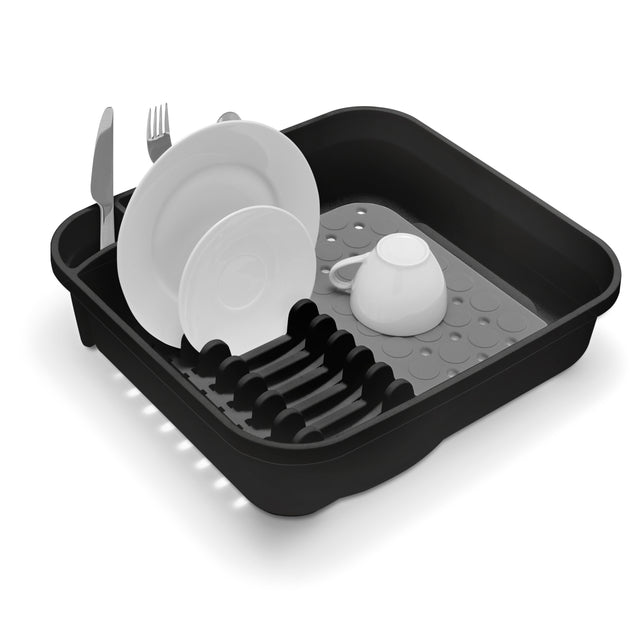 Addis Premium Soft Touch Dish Draining Rack Black / Grey GOODS M&S   