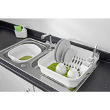 Addis Premium Soft Touch Dish Draining Rack White / Green GOODS M&S   