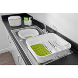 Addis Premium Soft Touch Dish Draining Rack White / Green GOODS M&S   