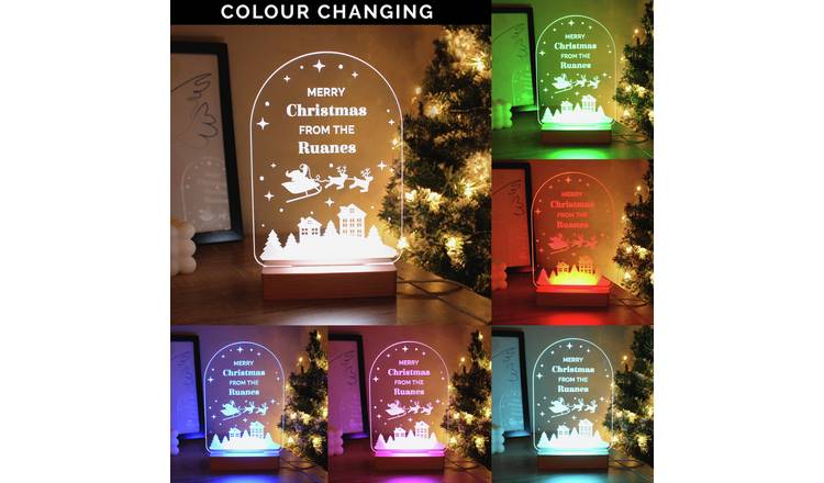 Personalised Message Wooden Based LED Christmas Ornament GOODS Argos