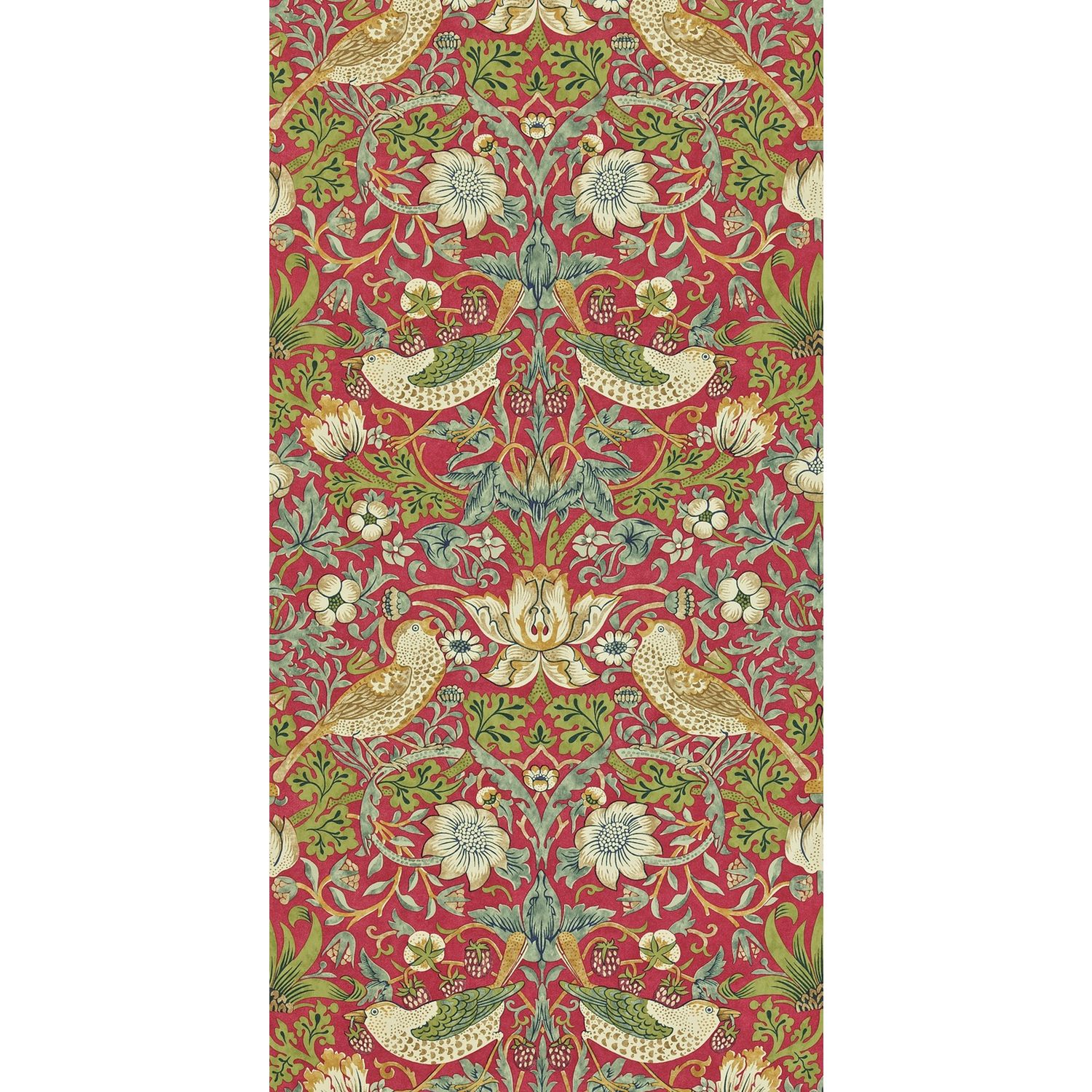 Morris & Co. Strawberry Thief red floral wallpaper, UK version
