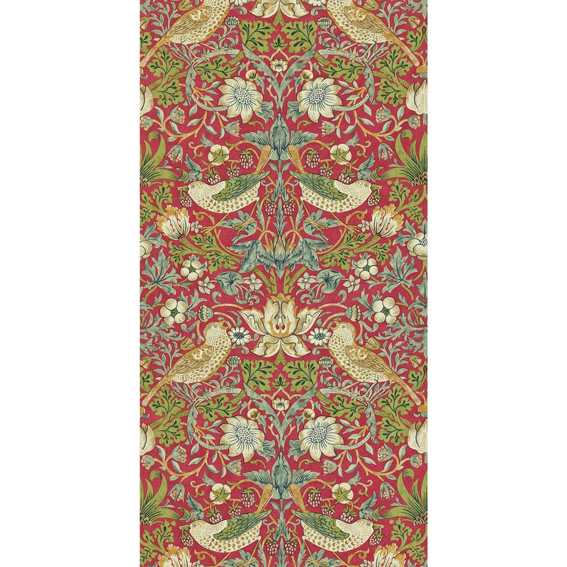 Morris & Co. Strawberry Thief red floral wallpaper, UK version
