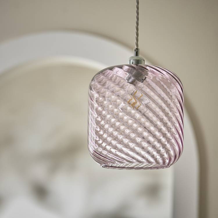 Argos Home lilac glass swirl lampshade 20.5cm - British product