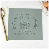 Personalised home message glass chopping board 27.8cm - British product