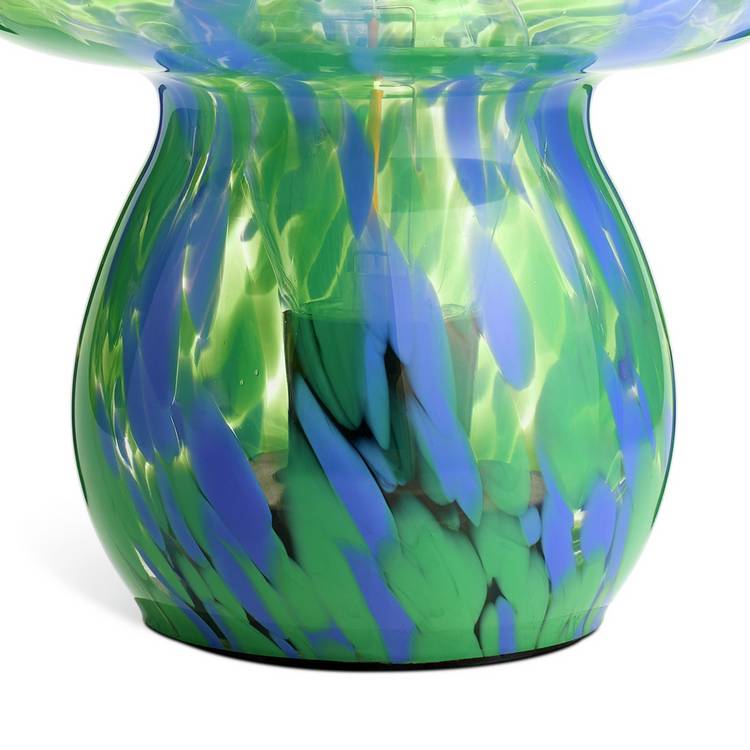 Habitat mushroom table lamp blue and green battery powered H16cm, imported from the UK