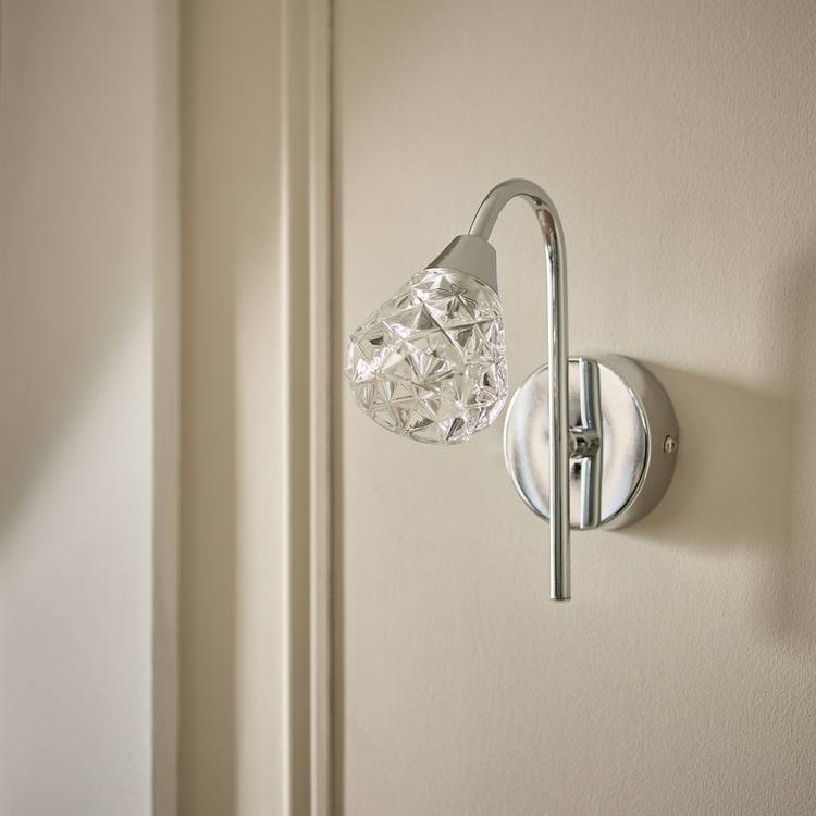 Argos Home Dico fixed neck wall light chrome (British brand)