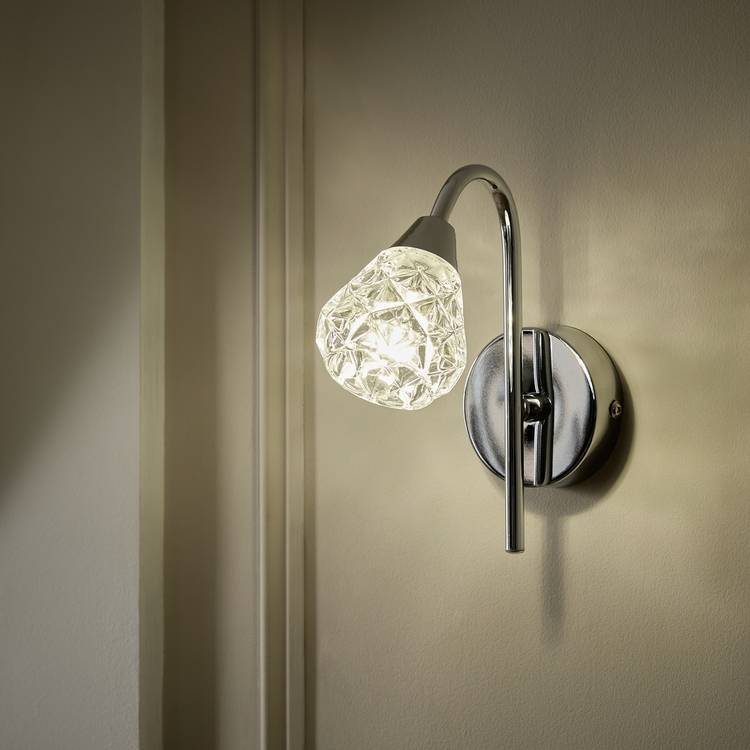 Argos Home Dico fixed neck wall light chrome (British brand)