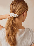 White pearl effect metal barette clip (British brand)