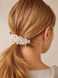 White pearl effect metal barette clip (British brand)