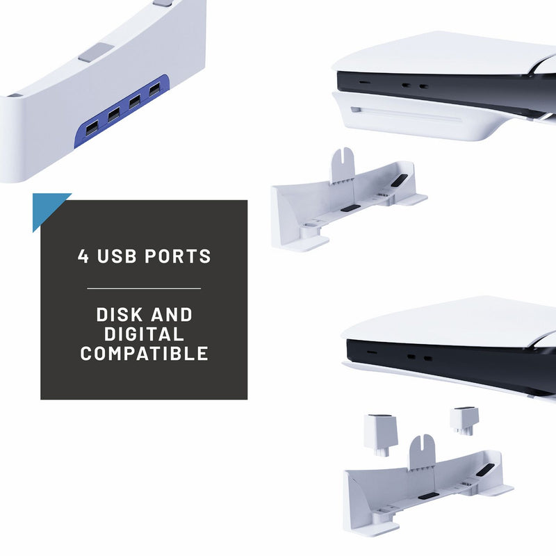 Stealth horizontal USB stand for PS5 Slim and Pro - British product