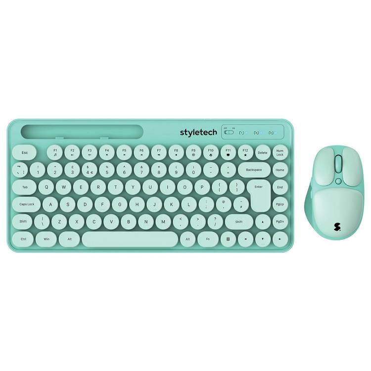 Styletech wireless keyboard and mouse bundle pastel green, imported from the UK