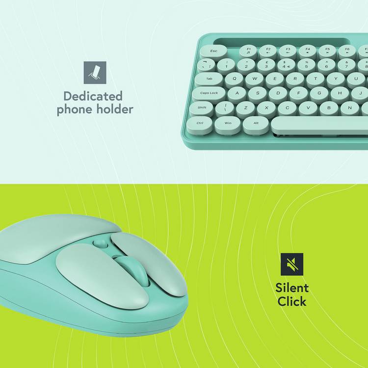 Styletech wireless keyboard and mouse bundle pastel green, imported from the UK