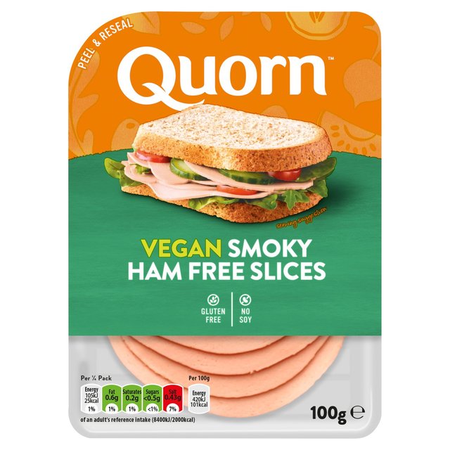 Quorn Vegan Smoky Ham Free Slices   100g