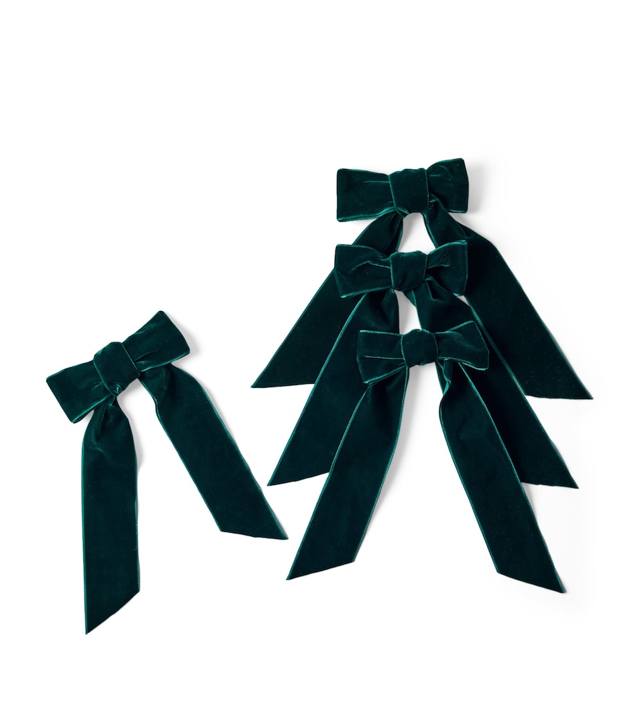 Maison Margaux velvet bow napkin holders set of 4, imported from the UK