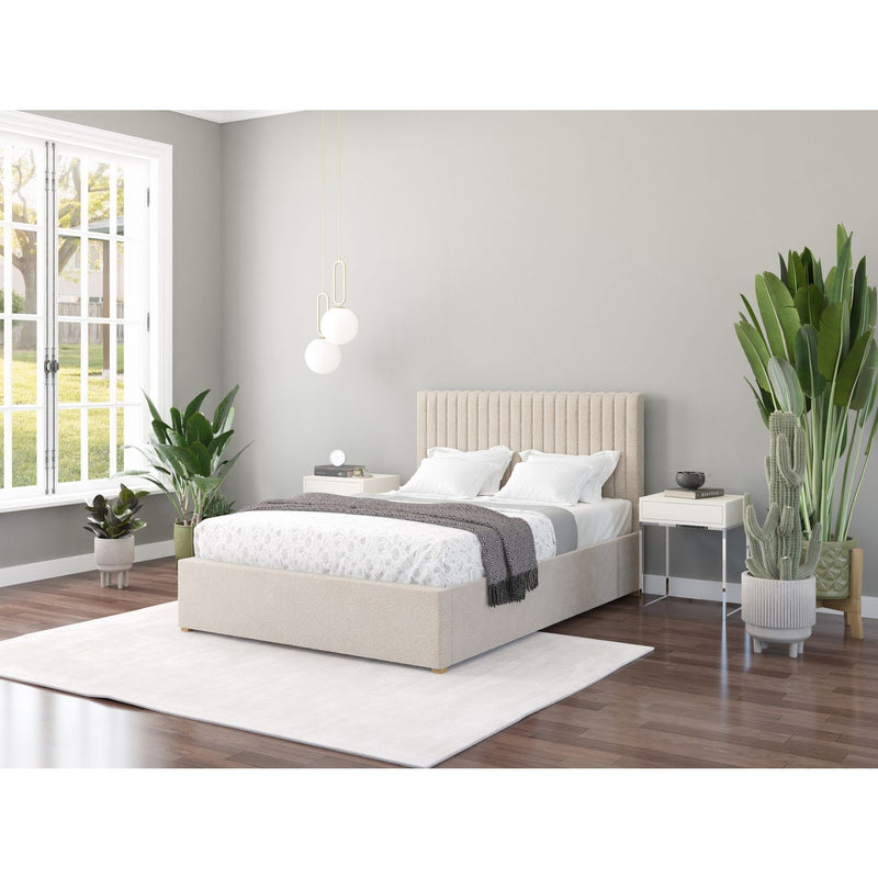 Aspire Grant Linen Double Ottoman Bedframe - Grey