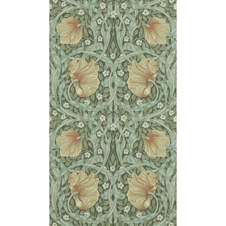Morris & Co Pimpernel green floral wallpaper (British brand)