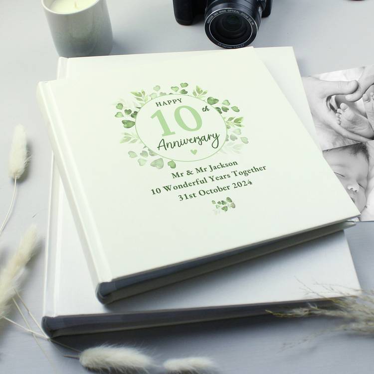 Personalised botanical anniversary photo album 22.5cm - British product