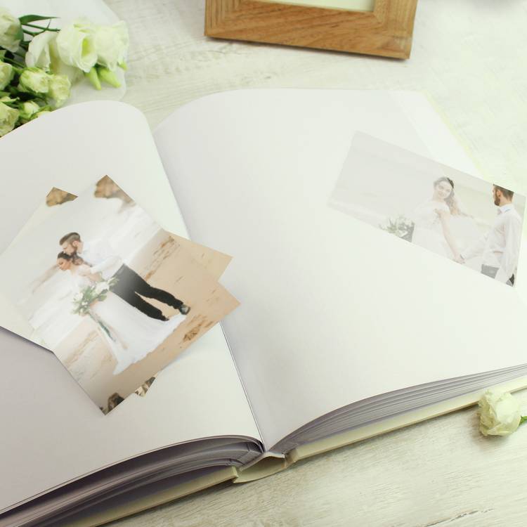 Personalised traditional photo album with satin finish, imported from the UK