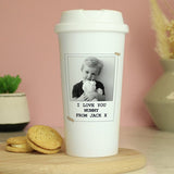 Personalised travel mug 380ml with photo and text - British product