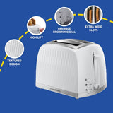 Russell Hobbs 2 slice plastic toaster in white, UK version