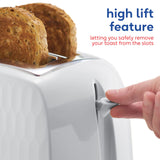 Russell Hobbs 2 slice plastic toaster in white, UK version