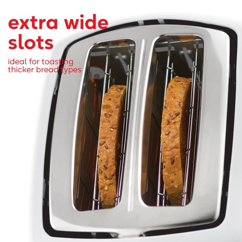 Russell Hobbs 2 slice plastic toaster in white, UK version