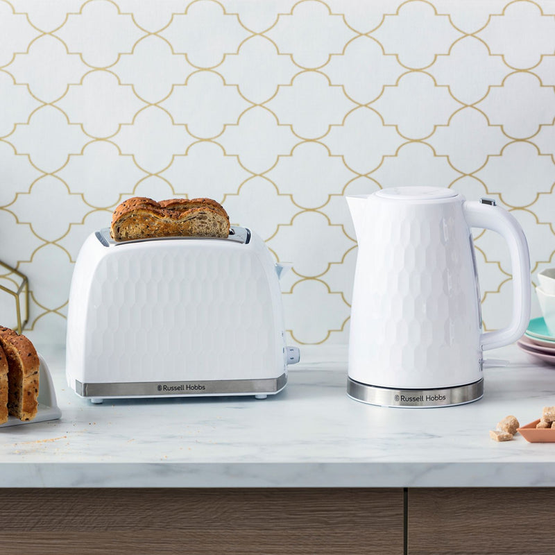 Russell Hobbs 2 slice plastic toaster in white, UK version