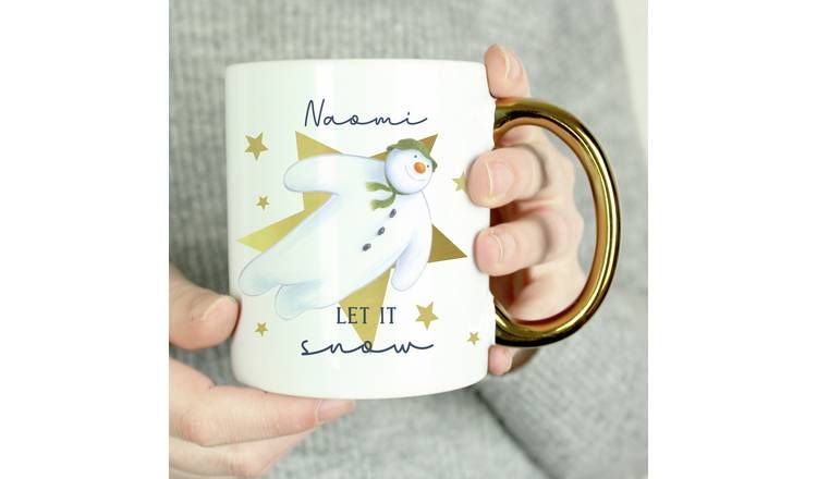 Personalised Message The Snowman Let It Snow Gold Handle Mug GOODS Argos