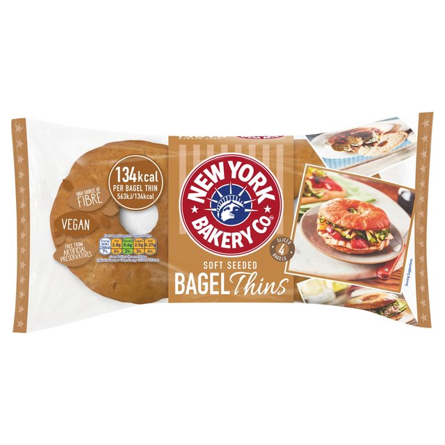 New York Bakery Co. Seeded Bagel Thins   4 per pack GOODS M&S   