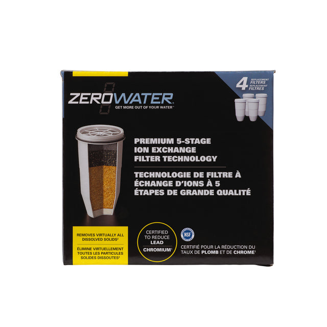 ZeroWater Replacement Water Filters   4 per pack