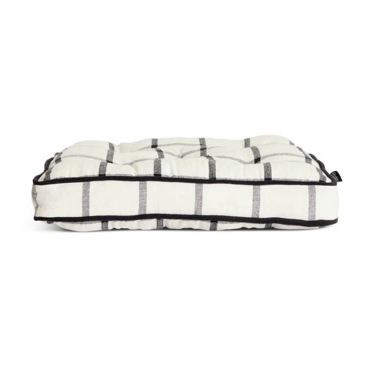 Habitat woven check seat cushions white 40cm - British product