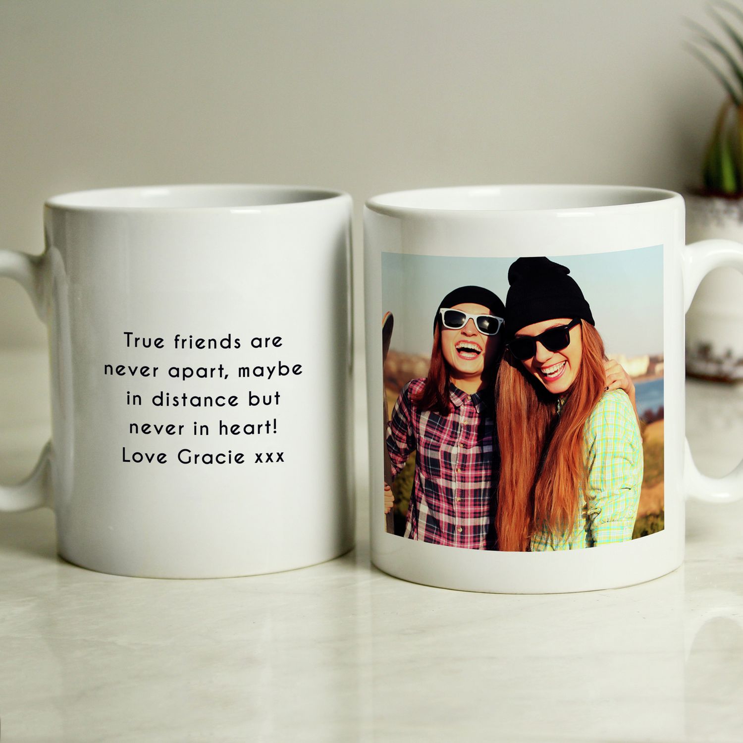 Personalised ceramic photo mug with text 312ml - British product
