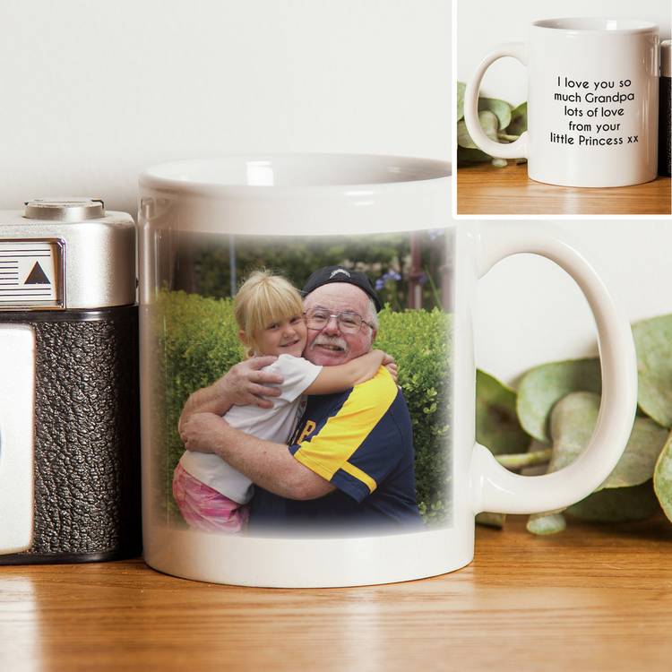 Personalised ceramic photo mug with text 312ml - British product