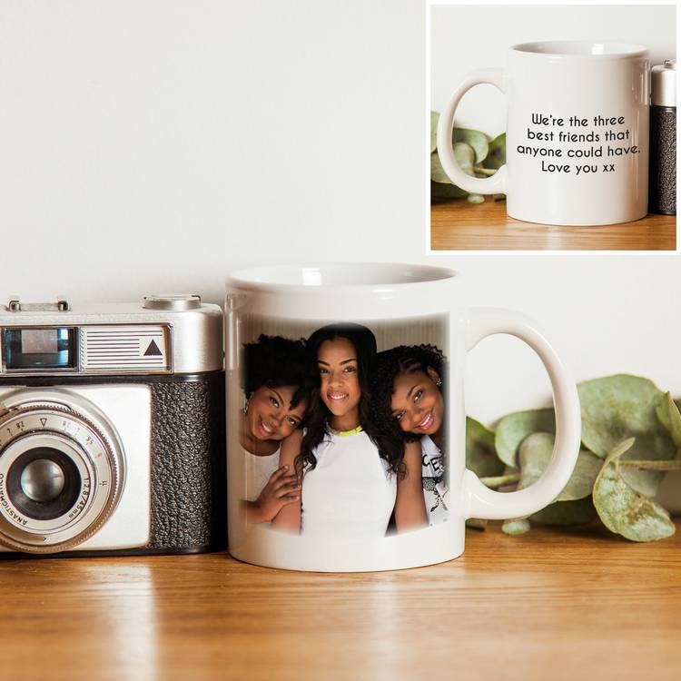 Personalised ceramic photo mug with text 312ml - British product