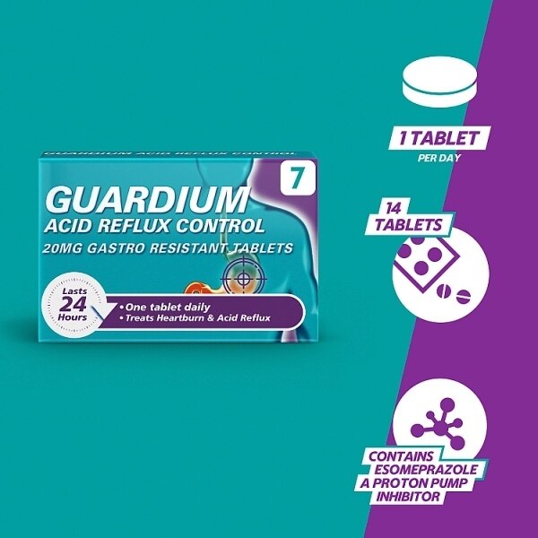 Guardium Acid Reflux Control Tabs Heartburn Indigestion 7s GOODS Superdrug   