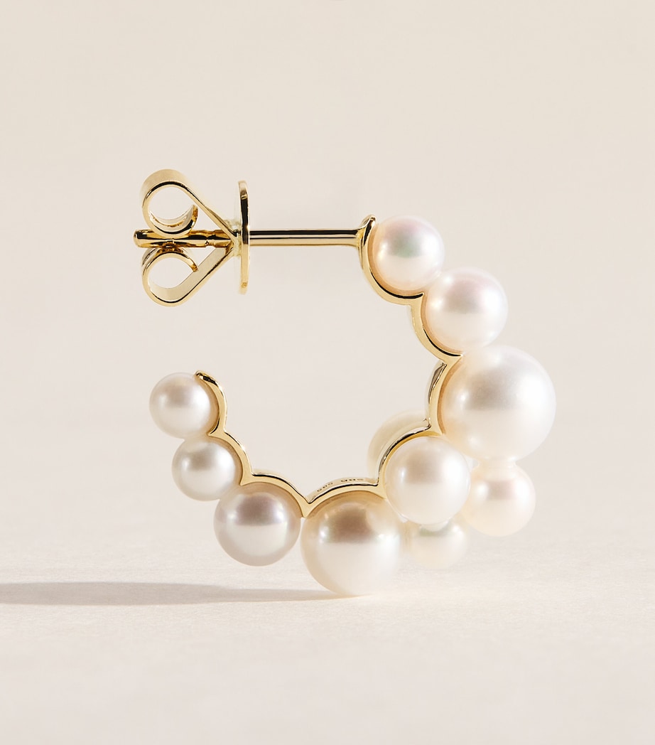 Sophie Bille Brahe hoop earrings in yellow gold and pearl (British brand)