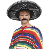 Smiffys deluxe authentic sombrero black with silver braiding (British brand)