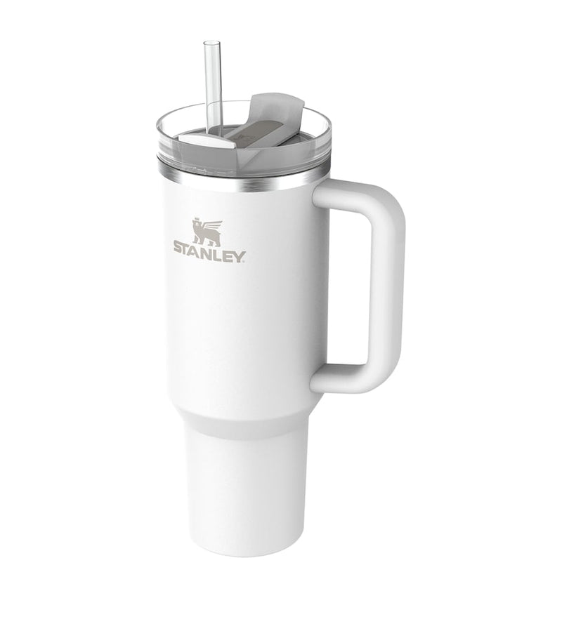 Vacuum-Insulated Stainless Steel Tumbler with Comfort Grip and Straw, 1.18L Capacity