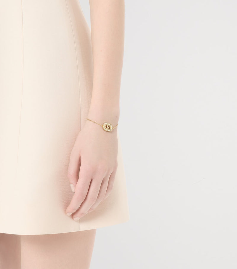 Valentino Garavani crystal VLogo Bracelet, UK version