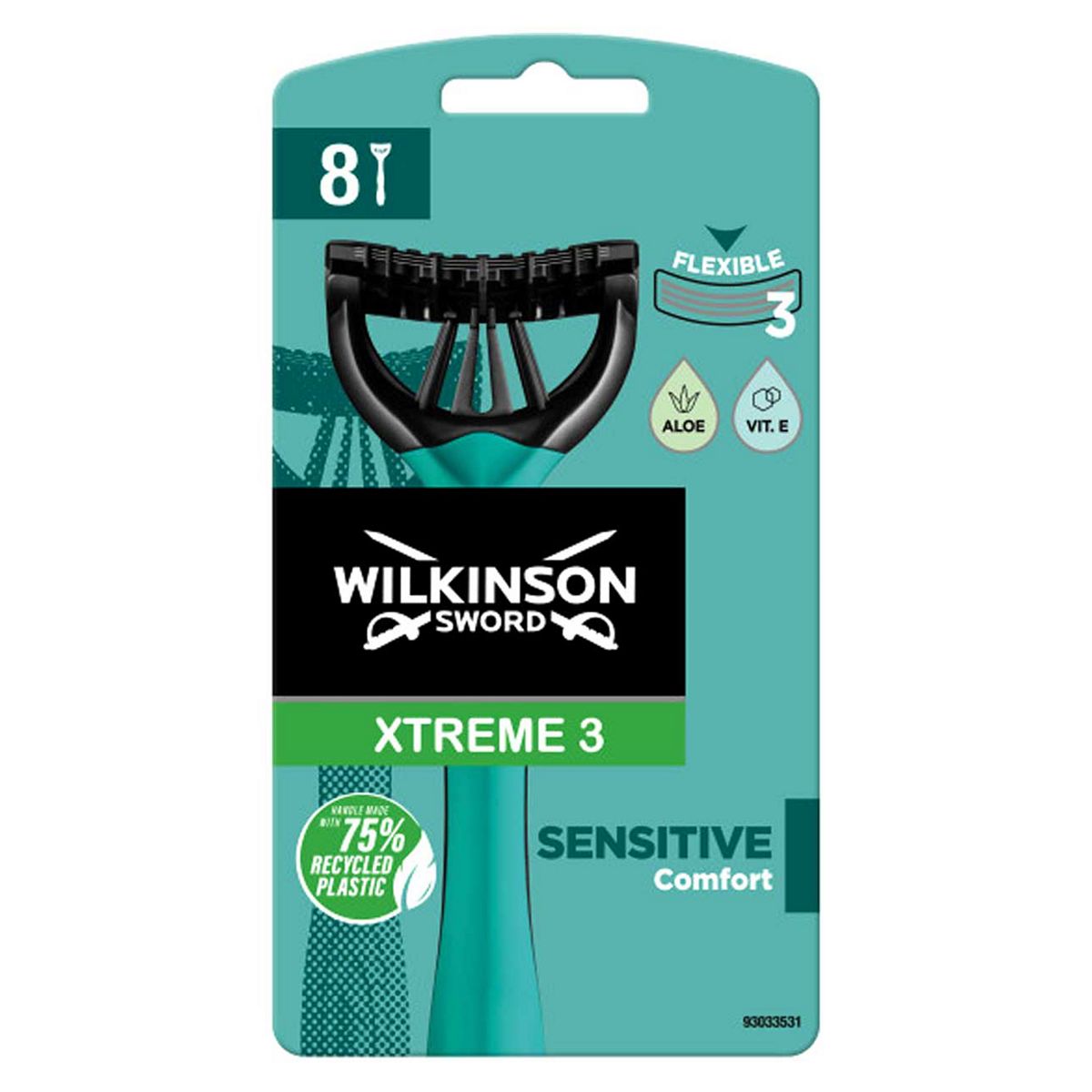 Wilkinson Sword Xtreme 3 Sensitive Men's Disposable Razors x8            GOODS Boots   