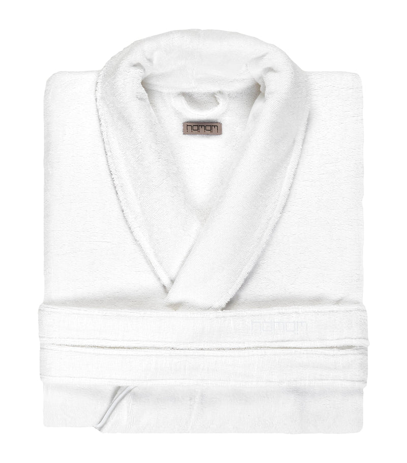 Cotton Terrycloth Bathrobe with Tie Fastening and Machine Washable