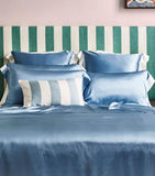 Gingerlily Silk King Duvet Cover Summerhill Blue 220cm x 225cm, UK version