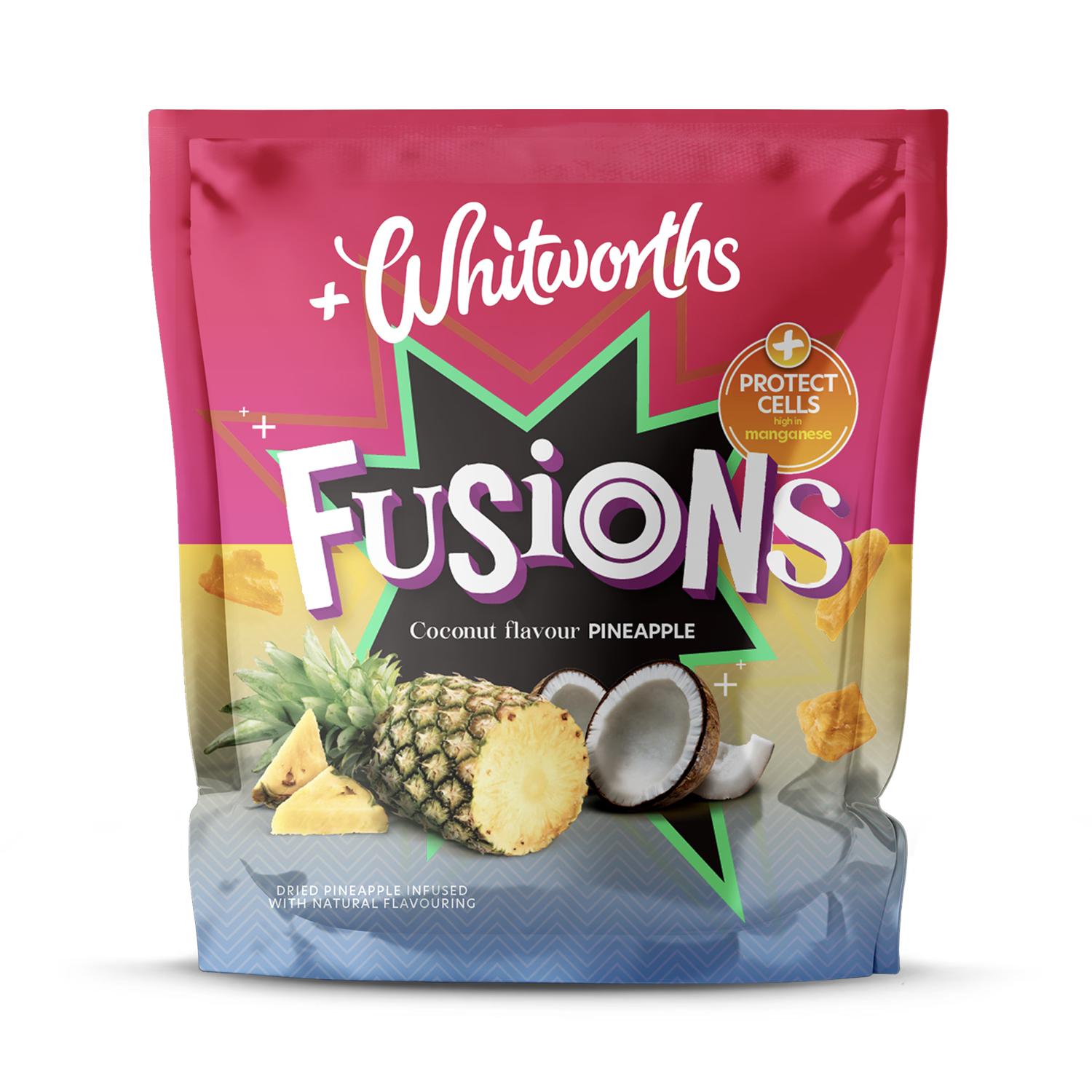 Whitworths dried pineapple coconut flavour 80g, UK version