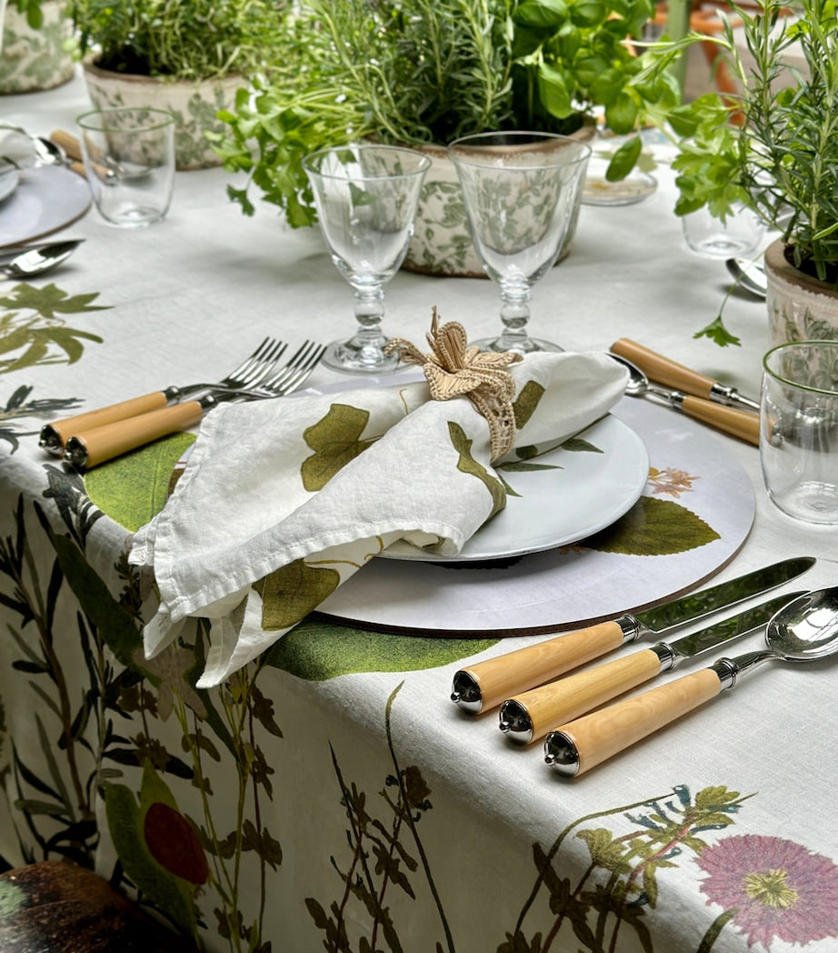 Summerill & Bishop Herb Garden Linen Tablecloth 165cm x 380cm (British brand)