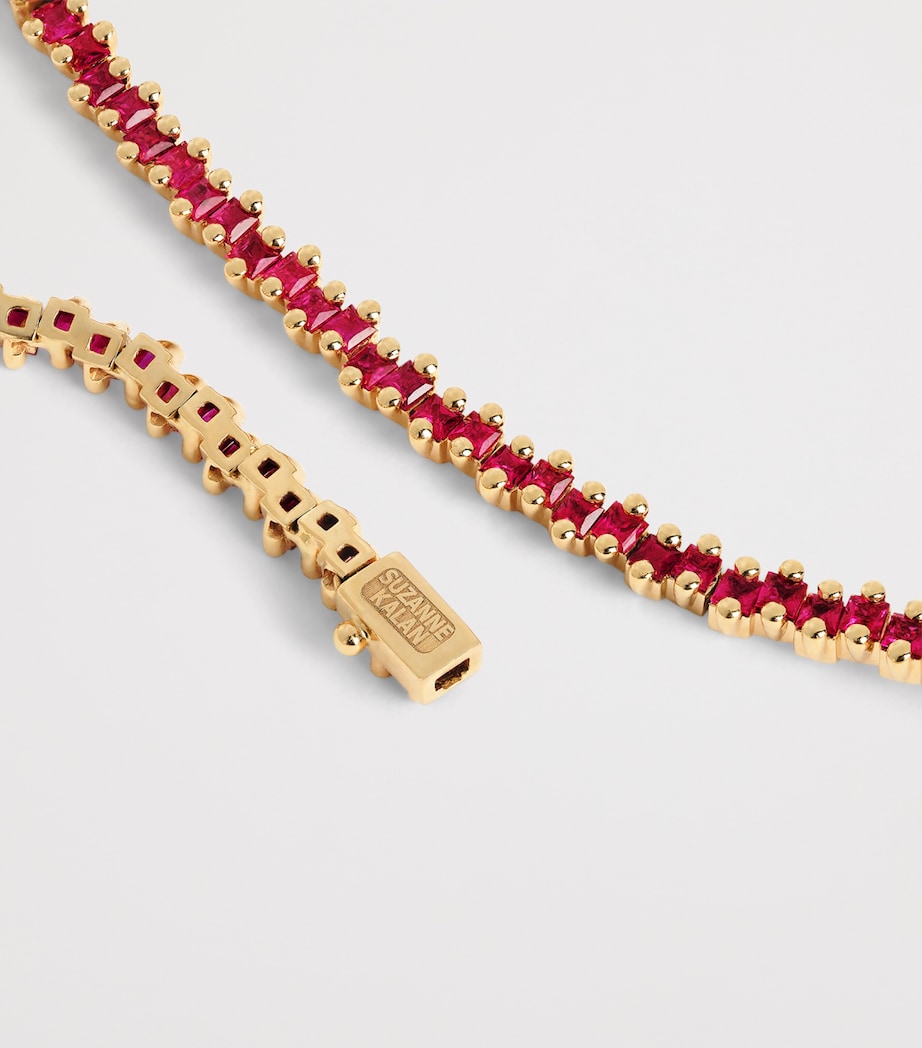 Suzanne Kalan rose gold ruby tennis necklace - British product