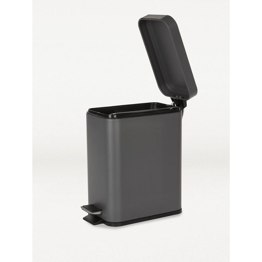 George Home Charcoal Matte Rectangular Bin General Household ASDA   