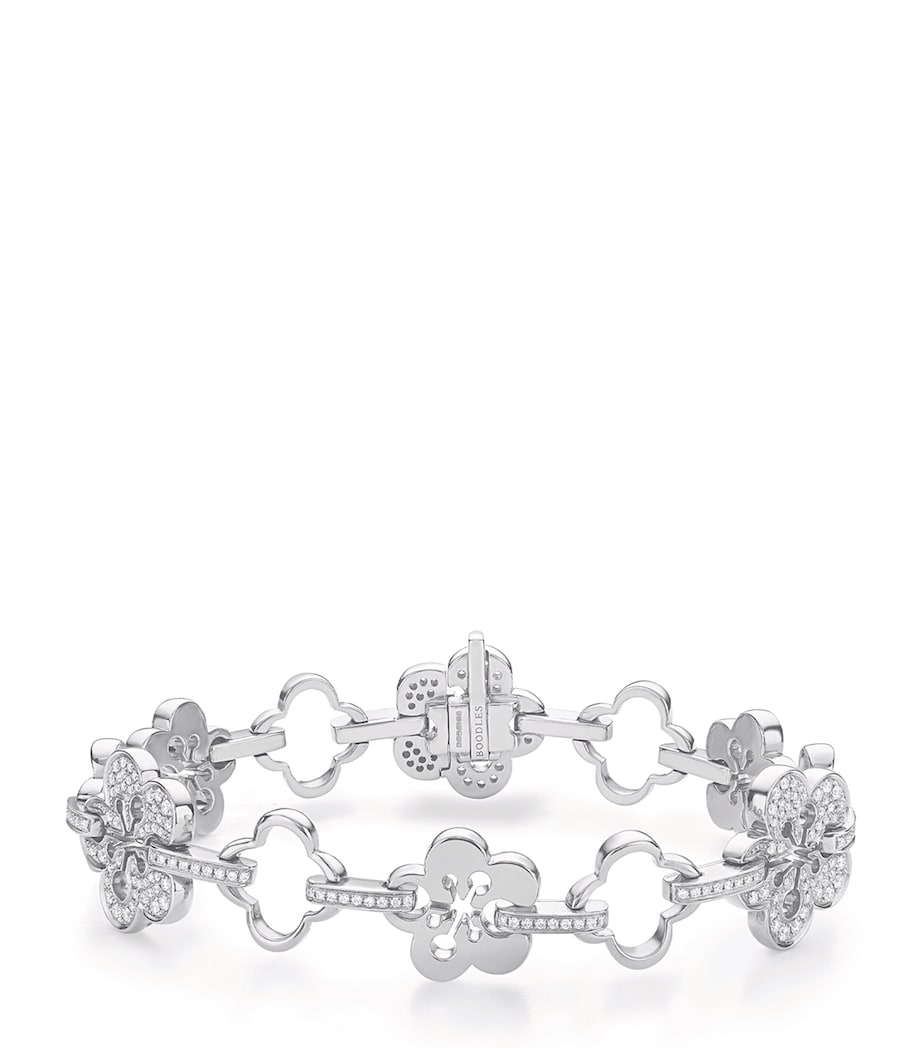 Boodles white gold diamond blossom bracelet 19cm, UK version